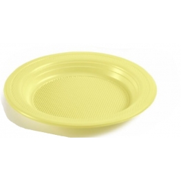 Prato de Plástico Amarelo Candy Color 15cm (10 un.)
