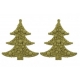 Enfeite Árvore com Glitter Dourada (2 un.)