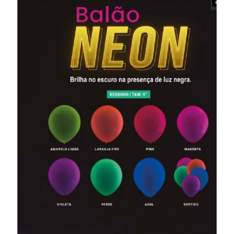 Balão 9" Neon Sortidos (25 un.)