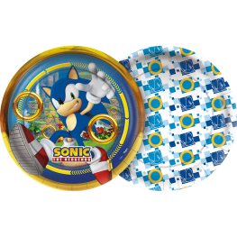 Prato de Papel do Sonic 18cm (12 un.)