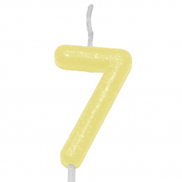 Vela Candy Color Amarelo Número 7