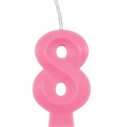 Vela Candy Colors Rosa Número 8