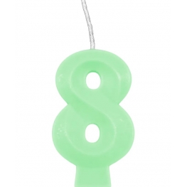Vela Candy Colors Verde Número 8