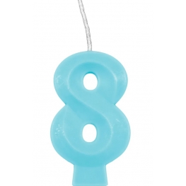 Vela Candy Colors Azul Número 8