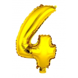 Balão Metalizado Dourado Número 4 28" (70cm)