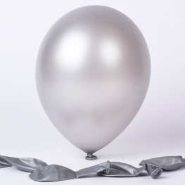 Balão Látex 9" Metalizado Prata (50 un.)