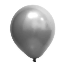 Balão Látex 9" Cromado Prata (25 un.)