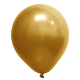 Balão Látex 9" Cromado Ouro (25 un.)