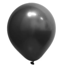 Balão Pequeno (5"/12,5cm) Liso Cromado Preto Ônix (25 un.)