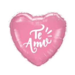 Balão Metalizado Coração Rosa Te Amo 10" (25cm)