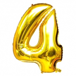 Balão Metalizado Dourado Número 4 40" (1 Metro)