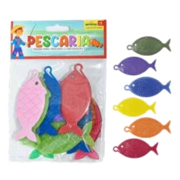 Peixes de Plástico Coloridos para Pescaria - 10 un. 