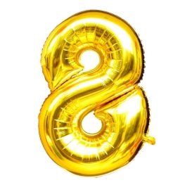 Balão Metalizado Dourado Número 8 40" (1 Metro)