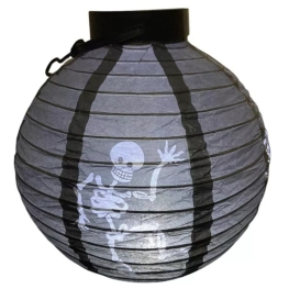Lanterna Decorativa de Papel com LED Halloween Preto 20cm