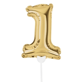 Balão Auto Inflável Dourado Número 1 15cm