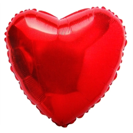 Balão Metalizado Coração Vermelho 24" (60cm)