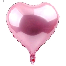 Balão Metalizado Coração Rosa 10" (25cm)