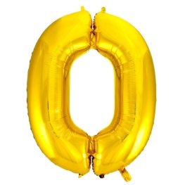 Balão Metalizado Dourado Número 0 28" (70cm)