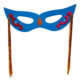 Máscara Decorativa de Carnaval com Chicote Lateral Cores Sortidas
