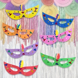 Máscara Grande com Confetes para Decoração de Carnaval