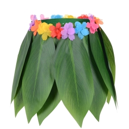 Saia Havaiana c/ Folhas e Flores 35cm