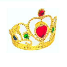 Coroa Dourada de Princesa com Pedra de Coração