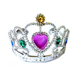 Coroa Prata de Princesa com Pedra de Coração