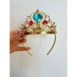 Tiara Coroa de Princesa de Plástico Dourada