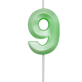 Vela Mini Design Verde Candy Número 9