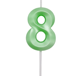 Vela Mini Design Verde Candy Número 8