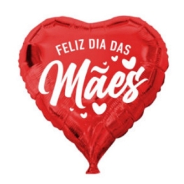 Balão Coração Vermelho Dias das Mães 18" (45cm)