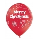 Balão 11" Feliz Natal Verde e Vermelho - 1 Un.