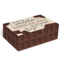 Caixa para 6 Brigadeiros Motivo Chocolate - 12x8x3,5cm - 1 un.