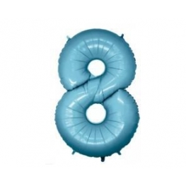 Balão Metalizado 40cm Azul Número 8