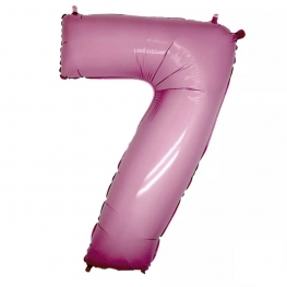 Balão Metalizado 40cm Rosa Número 7 