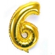 Balão Metalizado 1M Dourado Número 6