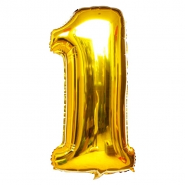 Balão Metalizado Dourado Número 1 40" (1 Metro)