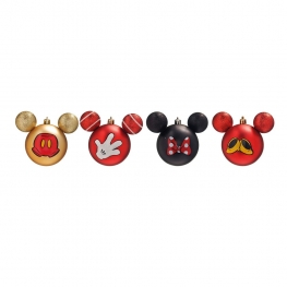 Bolas Enfeites de Natal Orelhas Mickey e Minnie 8cm (4 un.)