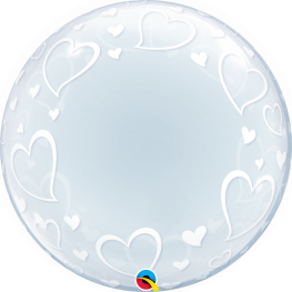 Balão Bubble Corações Elegantes 24" (60cm)