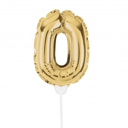 Balão Auto Inflável Dourado Número 0 15cm