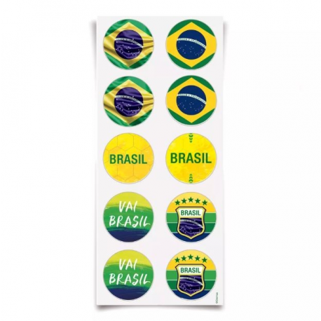 Adesivo Decorativo Vai Brasil (30 un.)