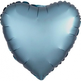 Balão Coração Azul Cromado 9" (25cm)