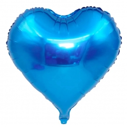 Balão Metalizado 45cm Coração Azul Cromado