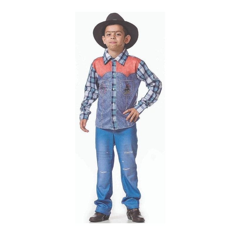 Camisa Country Jeans Infantil Tamanho P