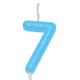 Vela Candy Color Azul Número 7
